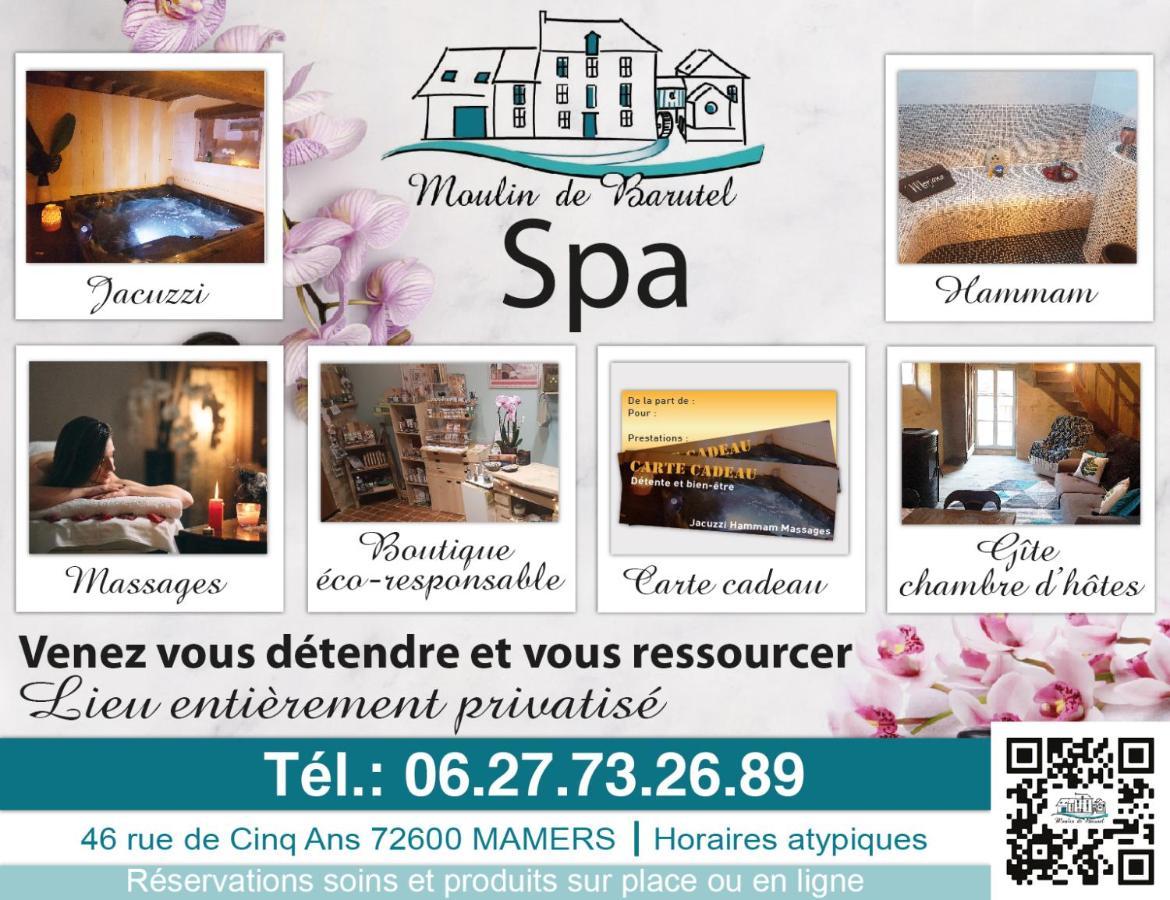 Gite Du Moulin De Barutel Mamers,Avec Spa Et Hammam Sur Reservation Payant Εξωτερικό φωτογραφία